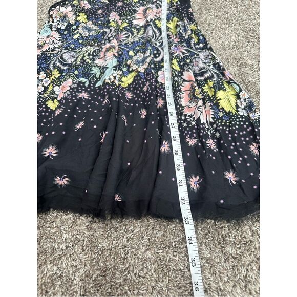 free people intimately Longwood Printed Slip Mini Dress Black Multi Sleeveless S - Picture 7 of 11